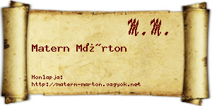 Matern Márton névjegykártya