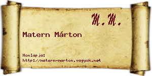 Matern Márton névjegykártya