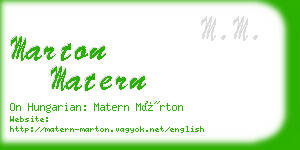 marton matern business card